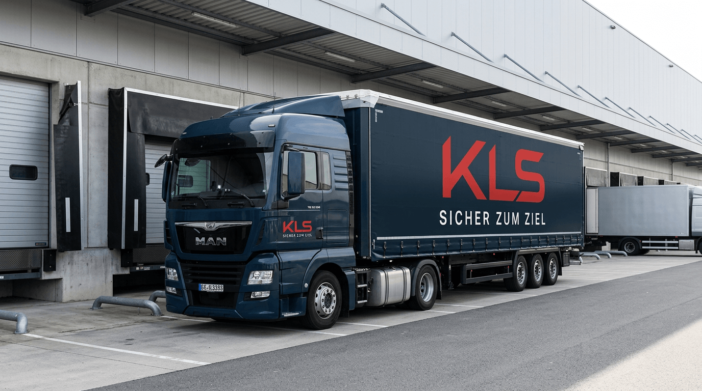 Grüner Sattelzug der KLS Logistik